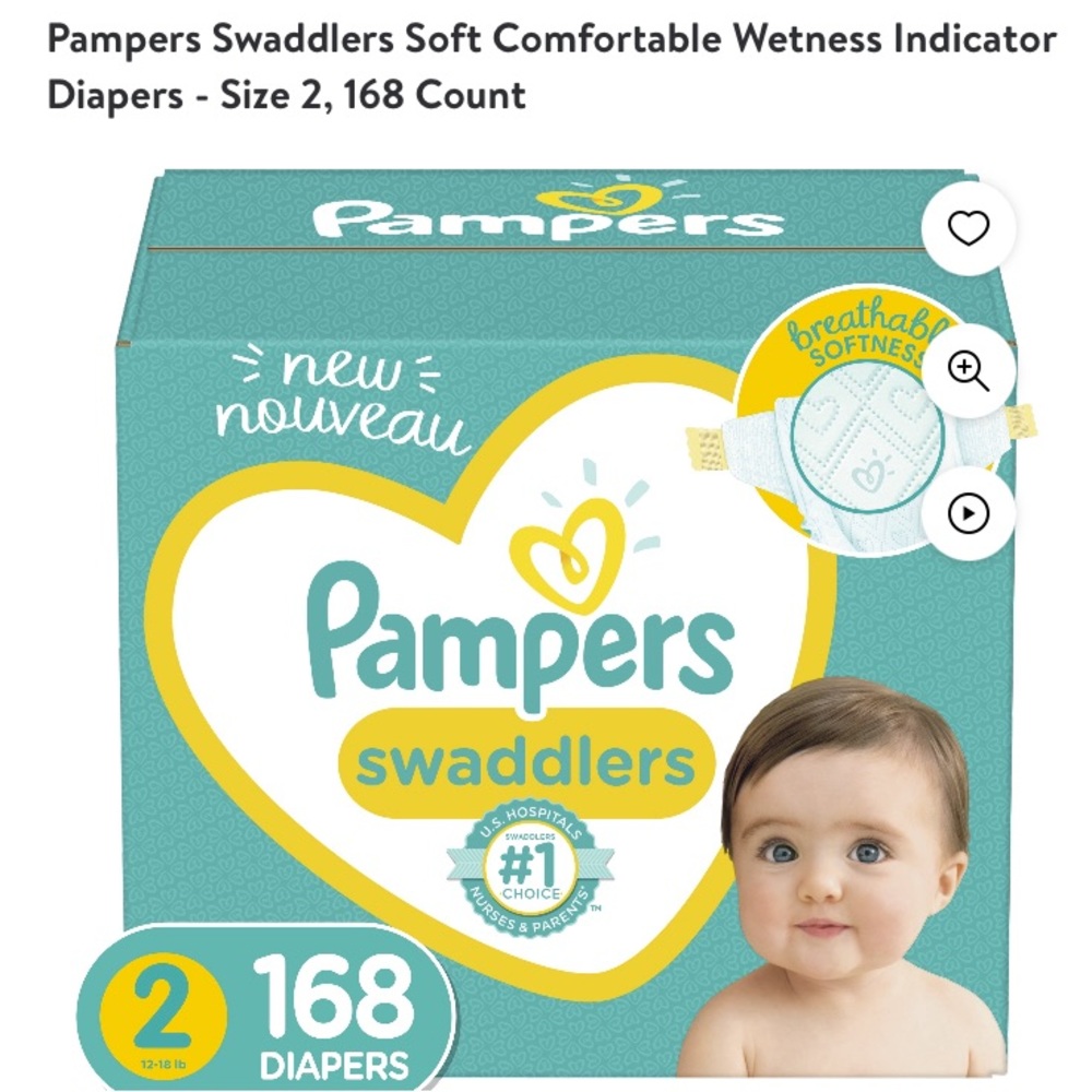 Pampers 168 count diapers never opened